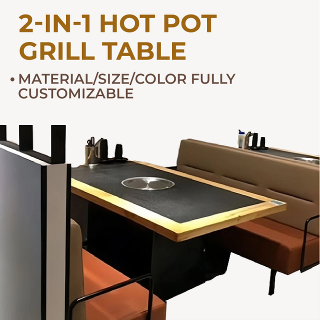Hot Pot And BBQ Dining Table with Sofa 