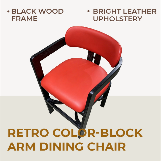 Customized Leather Wooden Dining Chair